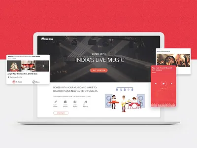 Live Music Website animation clean design event graphics live minimal music new website