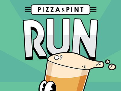 Pizza & Pint Run Poster 2 graphic design poster type typography
