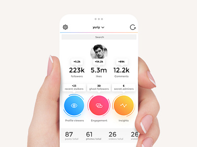 InstaReport colored ui free instagram instareport ios 11 iphone 8 material social app