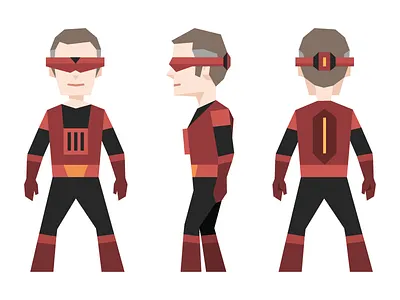 Zenith - Piotr's superhero alter ego character costume flat geometric person polygon sci fi superhero tech