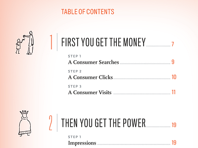 First you get the money book design ebook font illustration ppc sketch table of contents toc typography ui website