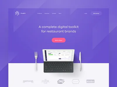 🍽 FK — homepage (WIP) app application clean dashboard header hero homepage interface landing page layout minimal pink product purple simple typography ui ux web website