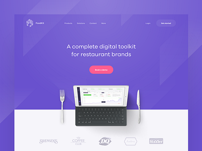🍽 FK — homepage (WIP) app application clean dashboard header hero homepage interface landing page layout minimal pink product purple simple typography ui ux web website