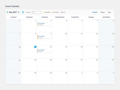 Event Calendar calendar day view event calendar month view reports schedule scheduling week view