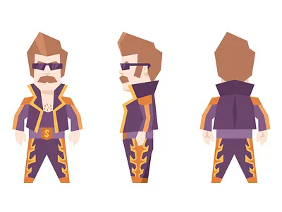 The Spark - comic book character book character character sheet comic designer elvis fire flames flat geometric hip sparky