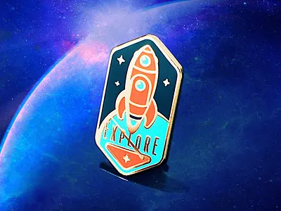 Space Explorer's Hard Enamel Pin enamel enamel pin lapel pin outer space pin pin game rocket san diego shooting star space