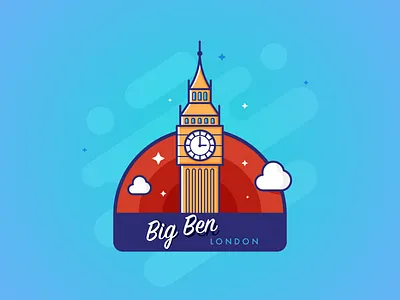 Big Ben - Stickermule bigben lineart london sticker stickermule tower uk
