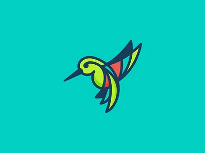 Humming Bird animal bird flat humming humming bird illustration logo mark