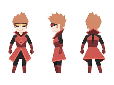 Link - Quinn's superhero alter ego black character futuristic geometric goggles illustration red superhero
