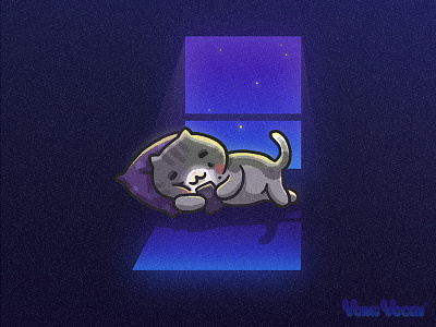 Sunday Late Night cat comic cute kitty night sleep yomiyocai