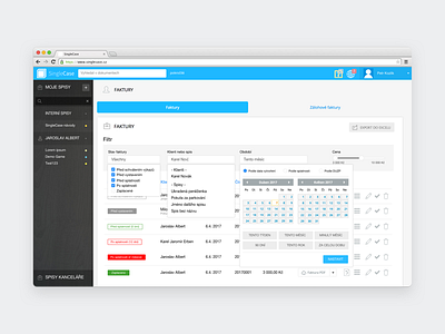 SingleCase | Filters for invoices and filtering ajax calendar filter invoice loading response state states ui uiux ux