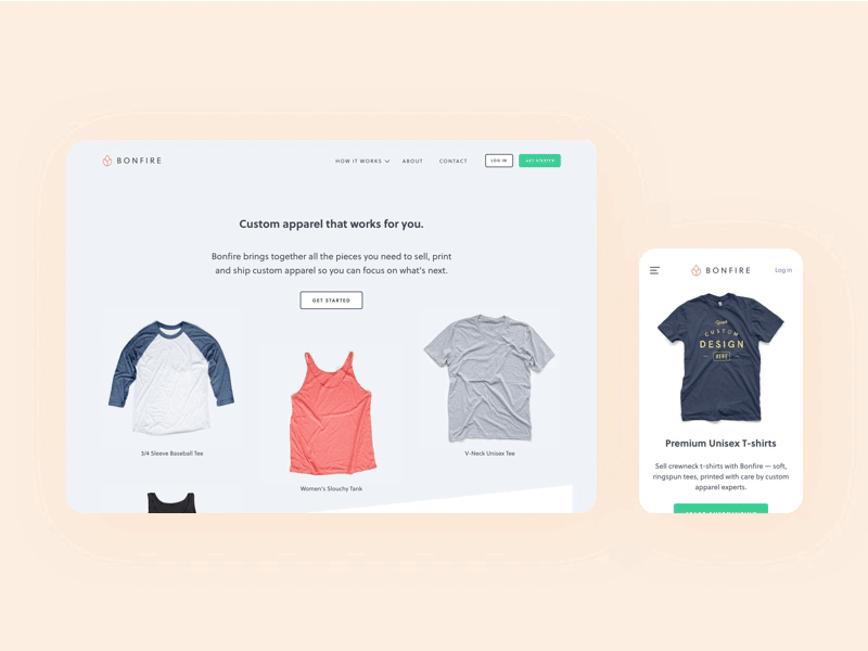 Product Catalog catalog ecommerce landing page merch store t shirt ui