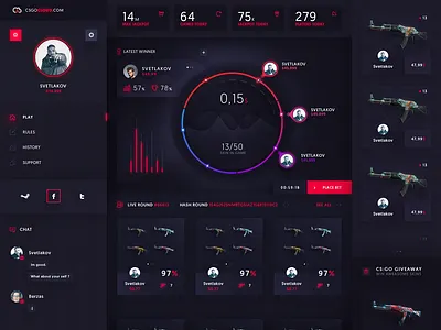 Csgo Gambling Design #1 cs:go design gambling skins svetlakov ui ux web