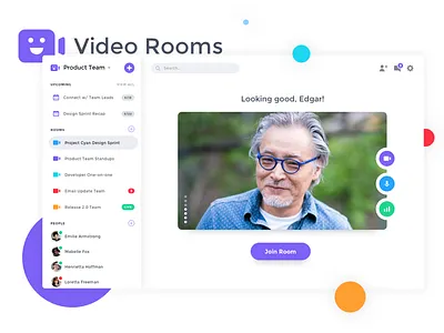 Video Rooms Concept clean fun interface metalab modern platform product product design ui video video app video chat