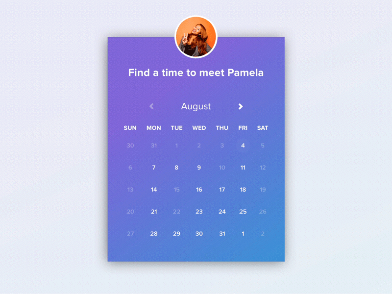Appointment Scheduler UI Animation animated animation appointment calendar cards email gradient interface principle scheduler time ui