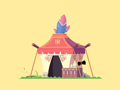 The indians hut feather grass hut illustration indians totem wild