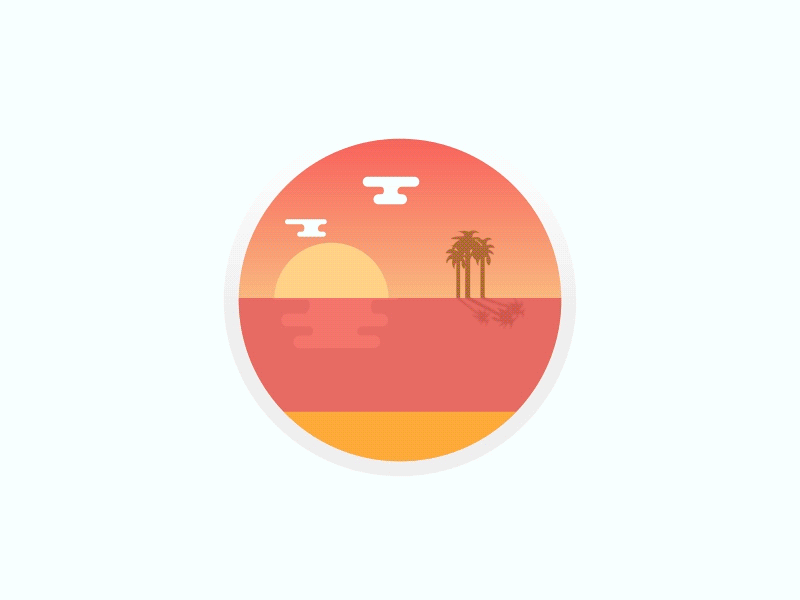 Day & Night - Don't Stare - GIF 2d animation day flat design gif graphics illustration moon motion graphics night summer