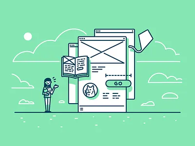 What's an internship @ aerolab like? blog cover cta designer doge editorial illustration intern kite ui ux wireframes