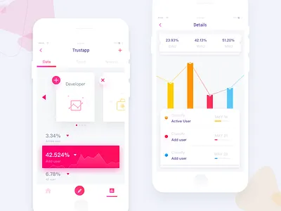 Data Management Monitoring cards colorful app iphone ui ue dashboard date list data management mobile interface monitoring
