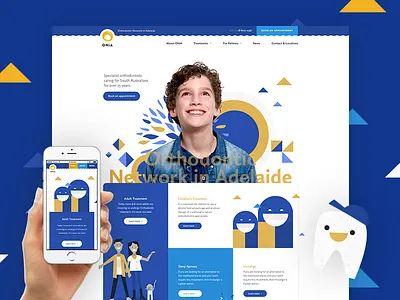 ONiA Homepage children concept dentist design homepage illustration layout orthodontist ui web design website