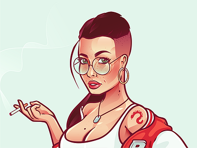 Noemi babe cigarette college girl glasses sexy smoke woman
