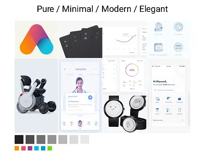 Moodboard app colors font icon logo mobile moodboard styleguide website