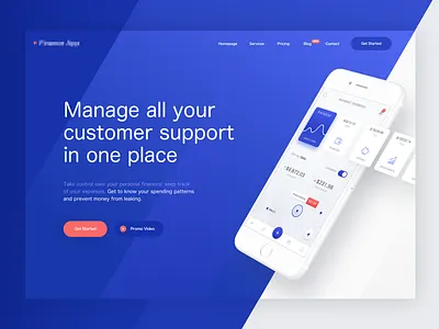 Finance Landing Page bank chart finance header hero homepage landing money page payment transfer ui