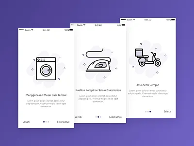 Laundry App On Boarding apps boarding design dribbble mobile on boarding shot ui uiux user experience user interface ux