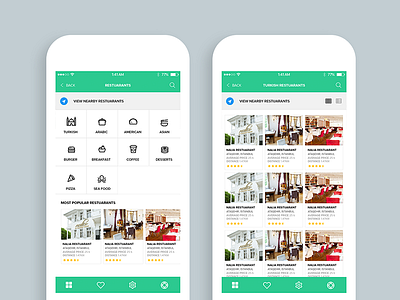 Restaurant Mobile App (categories screen & grid view) android free freelancer ios psd restaurant sketch ui ux