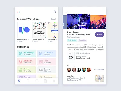 Workshops & Events attend calendar cards conference date event group guide join location tag workshop