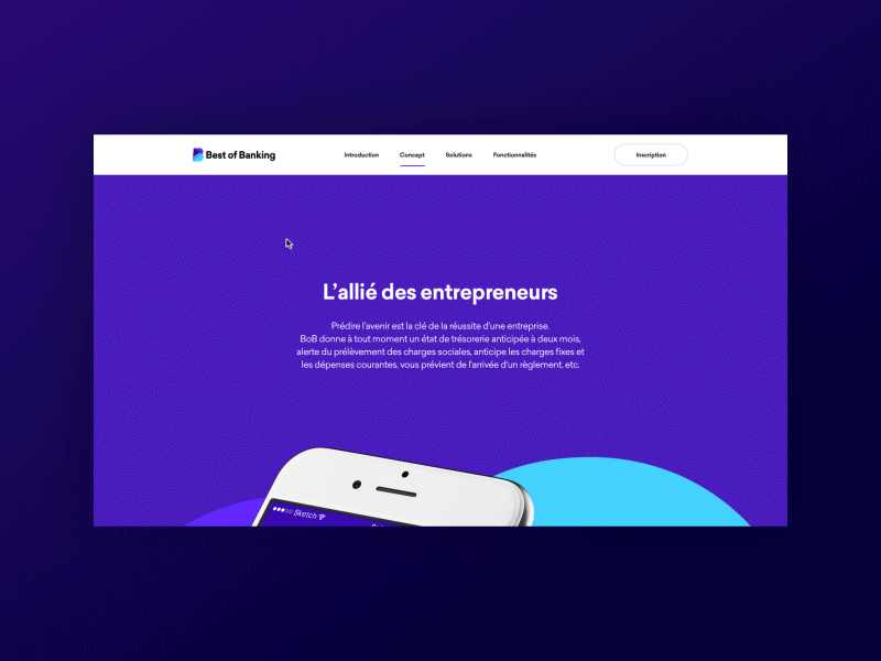 Best Of Banking Scroll animation app buttons circles landing page layout one scroll page scroll scrolling smooth transition website