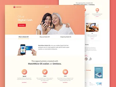 MatchMove Wallet OS Landing Page desktop finance landing page matchmove minimal payment ui ux wallet web website