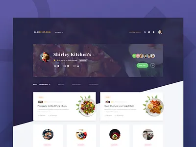 Exploration Recipe Profile Page clean design elegant food minimal profile recipe ui ux website
