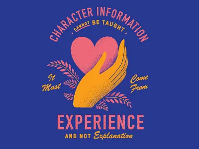 Montessori floral hand heart illustration layout montessori school shirt design type