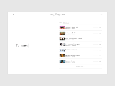 Lifestyle Blog Search blog categories clean menu minimal search sort typography ui ux web design