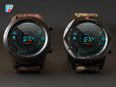 Galactic Blue ai android wear brand branding earth gears3 glow smart watch space spaceship ui wearable