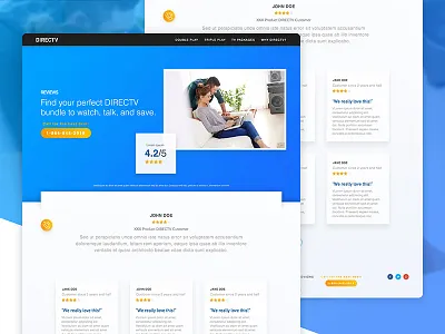 DirecTV Bundles presentation - review page directv entertainment landing page redesign telecom tv