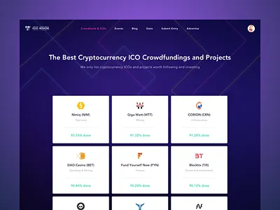 Cryptocurrency ICO crowdfunding monitor platform altcoin bitcoin blockchain coin crowdfunding cryptocurrency etherium investments progress rating stock transaction