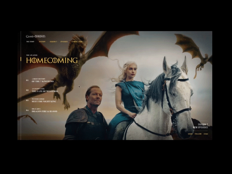 Game of Thrones Season 7 game of thrones got handsome map marketing motion ui