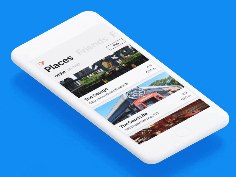 Pub Guide ios navigation ui ux windows mobile
