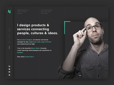 Portfolio Color Question black branding color headshot homepage landing portfolio portrait saturation ui ux white