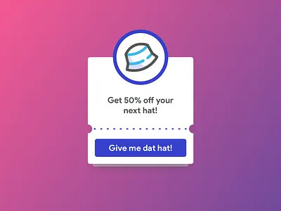 Redeem Coupon button daily gradient hat pop purchase store ticket ui up ux voucher