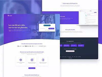 Insidor.fr - Landing page user hr insidor job landing page platform purple user web work