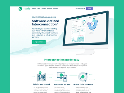 Console Connect website brand green marketing ui website