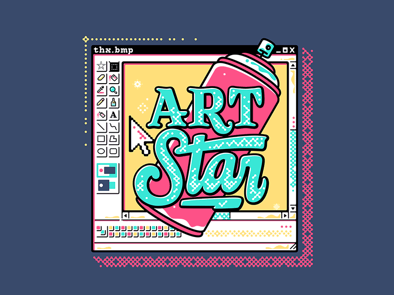 Art Star, RIP MS Paint 8bit 90s animation gif lettering microsoft ms paint paint pixel script spray paint type