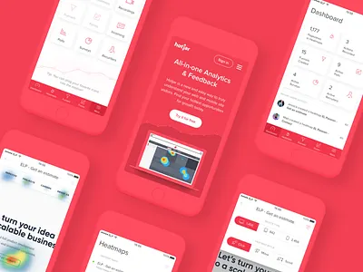 Hotjar Mobile App Concept analytics app chart dashboard heatmap hotjar mobile red traffic
