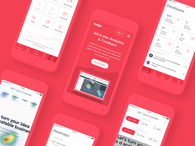 Hotjar Mobile App Concept analytics app chart dashboard heatmap hotjar mobile red traffic