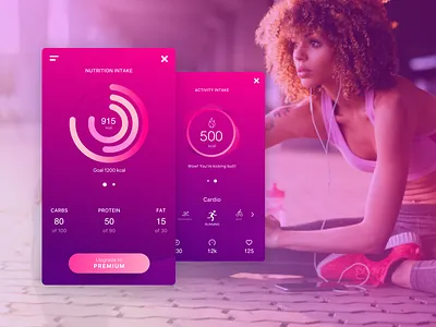 WIP - “Ama Fit” (Fitness & Nutrition App) calorie diet fitness health lifestyle mobile app nutrition sport ui ux workout