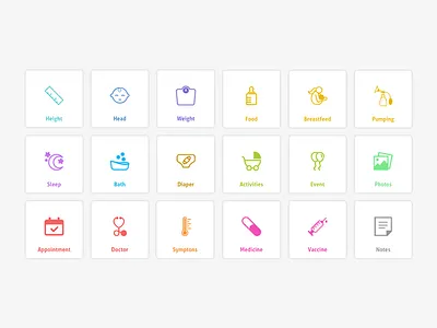 Baby Tracking App | Part 6 baby concept design iconography icons tracking ui ui design user interface ux ux design visual design