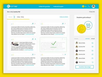 UI for a concourse study platform 3 dashboard design gamification online class online study product design timeline ui ui design user interface ux design visual design